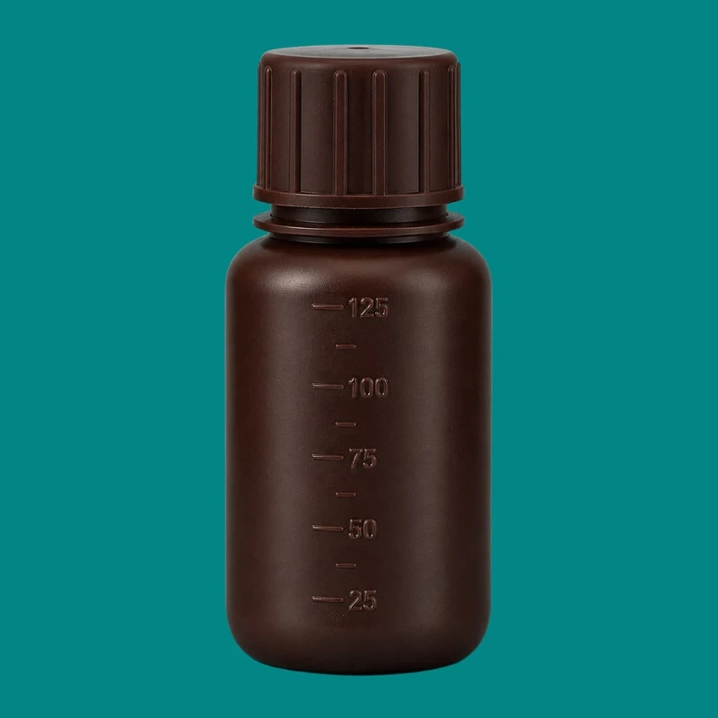 棕色 HDPE 刻度窄口试剂瓶 — 125 mL — 货号 82258