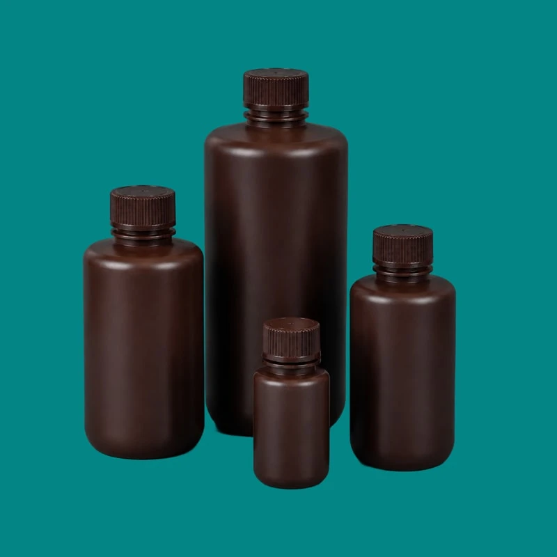 棕色 HDPE 窄口试剂瓶