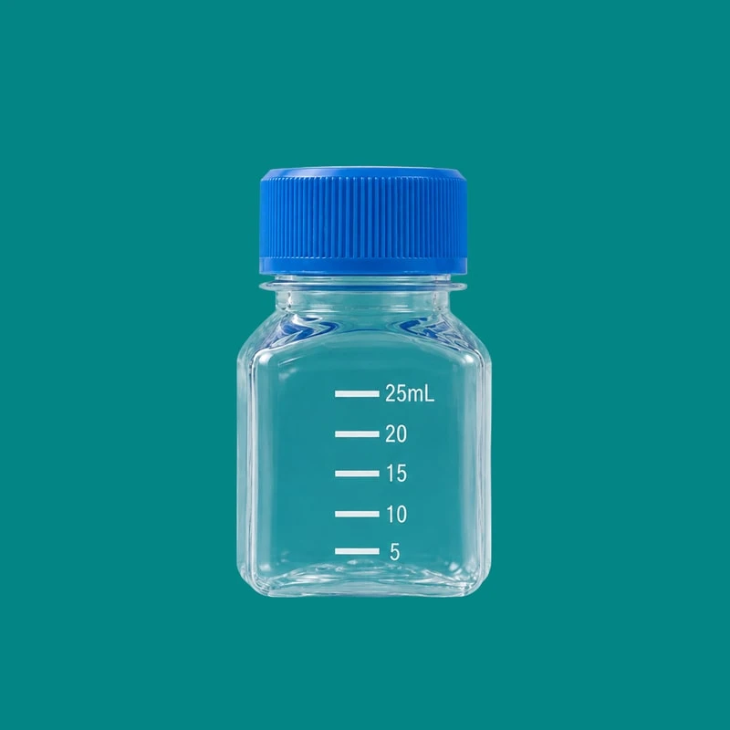 PET 方形培养基瓶 — 25 mL — 货号 82093