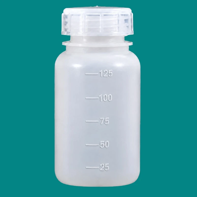 白色 HDPE 刻度广口试剂瓶 — 125 mL — 货号 82238