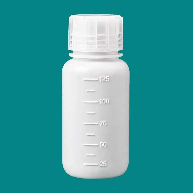白色 HDPE 刻度窄口试剂瓶 — 125 mL — 货号 82254