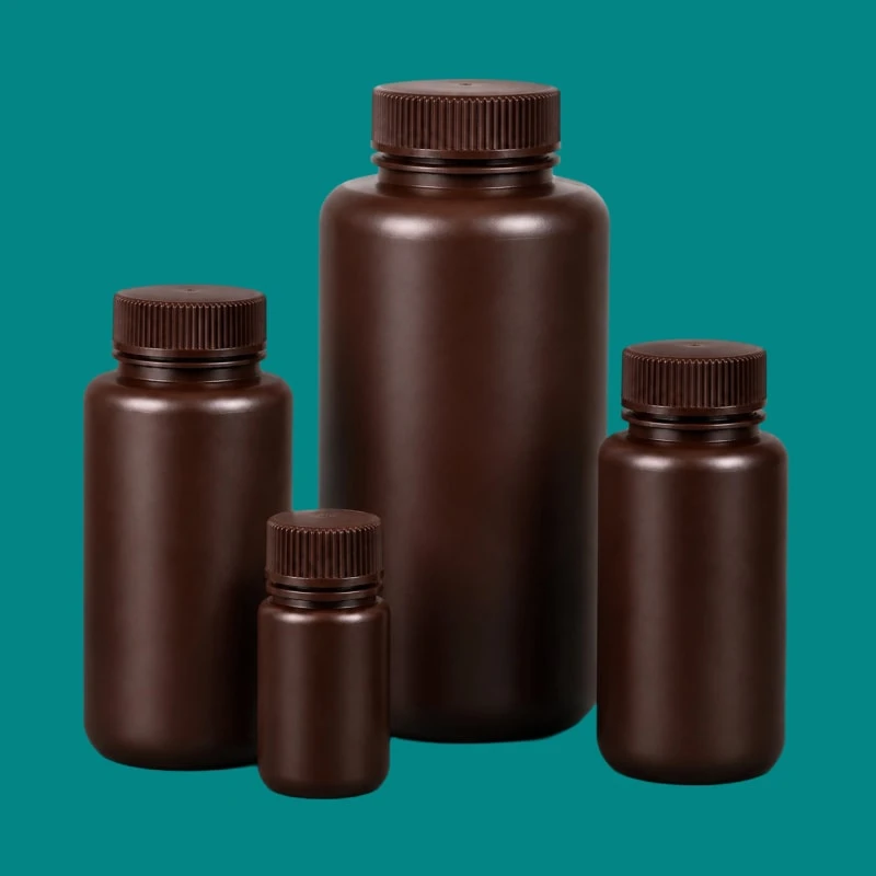 棕色 HDPE 广口试剂瓶